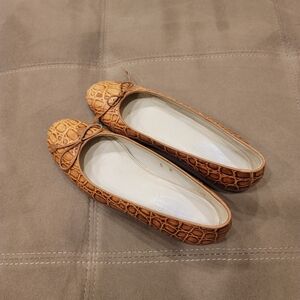 Talbots Faux Gold Snakeskin Flats - Sz 5M